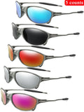 Unisex Vintage Oval Frame Sunglasses Set - 5 Pairs