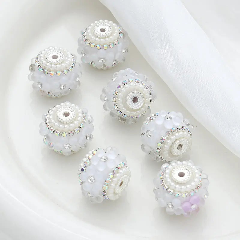 Princess Butterfly Pearl and Diamond Beaded Tassel Charms