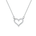 925 Sterling Silver Heart-Shaped Cubic Zirconia Pendant Necklace