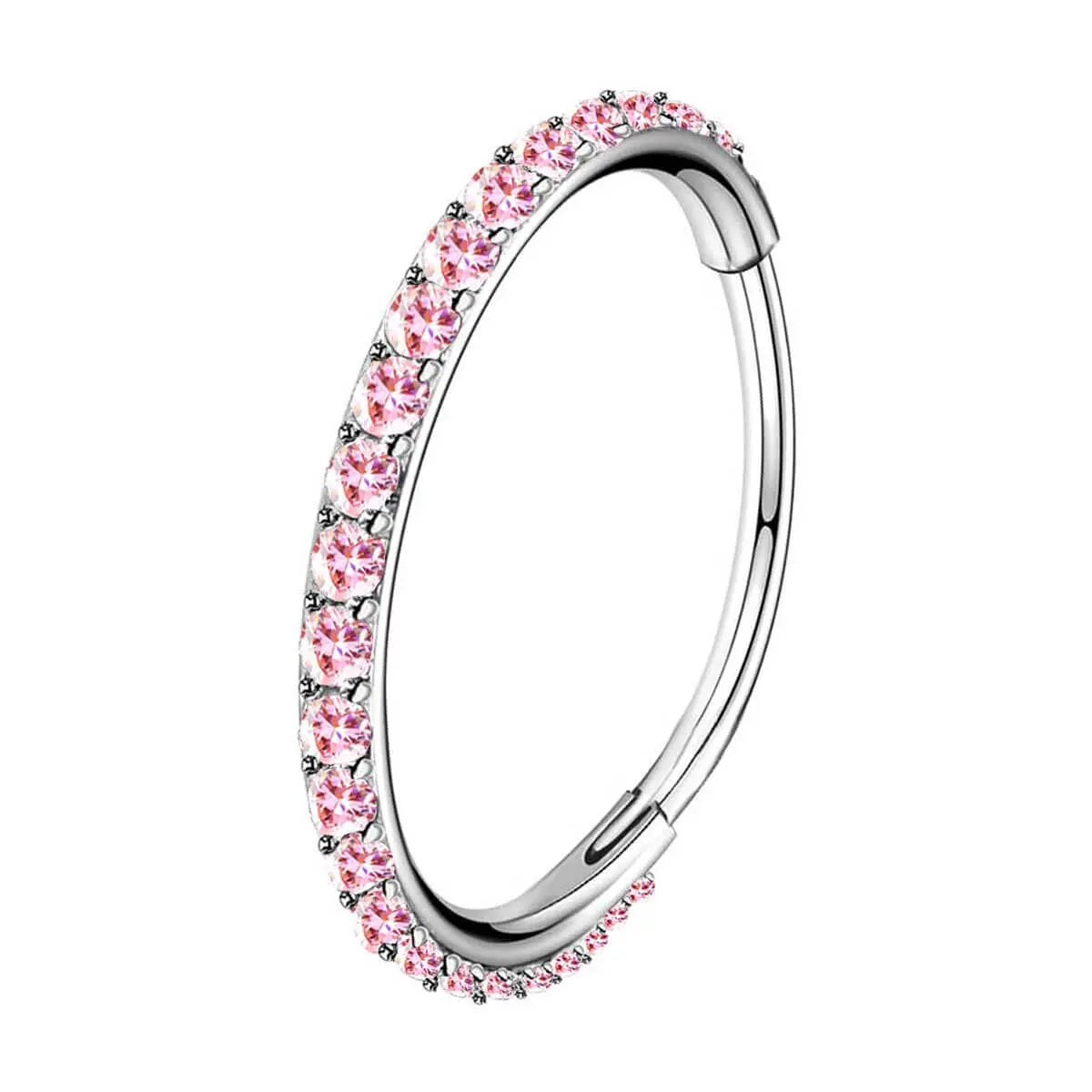 Oufer 20G Hinged Segment Micro Gem Nose Hoop Ring - 316L Stainless Steel Gift Option