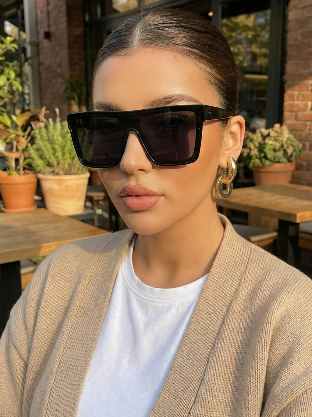 Unisex Fashionable Flat Top Sunglasses