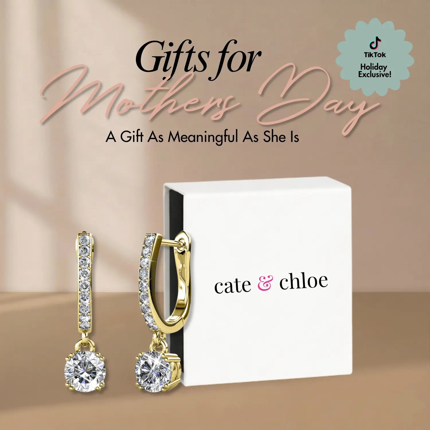 Mckenzie 18K White Gold Plated Drop Earrings