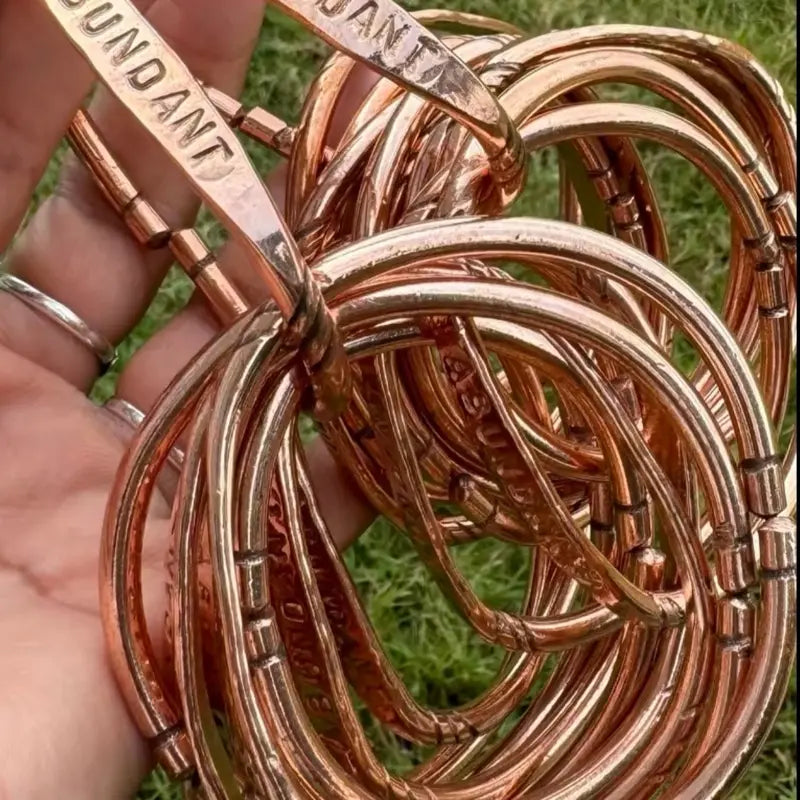 Engraved Pure Copper Affirmation Bracelet