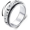 FLORIDECO Stainless Steel Adjustable Fidget Rings for Anxiety Relief - Elegant Rose Gold Spinner Ring for Women, Sizes 5-13, Durable Stress-Relieving Design