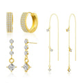 3-Layer Chain Dangle Earrings