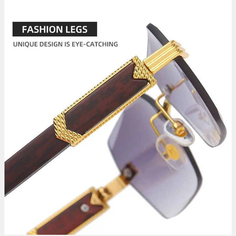 Square Rimless Sunglasses for Men and Women