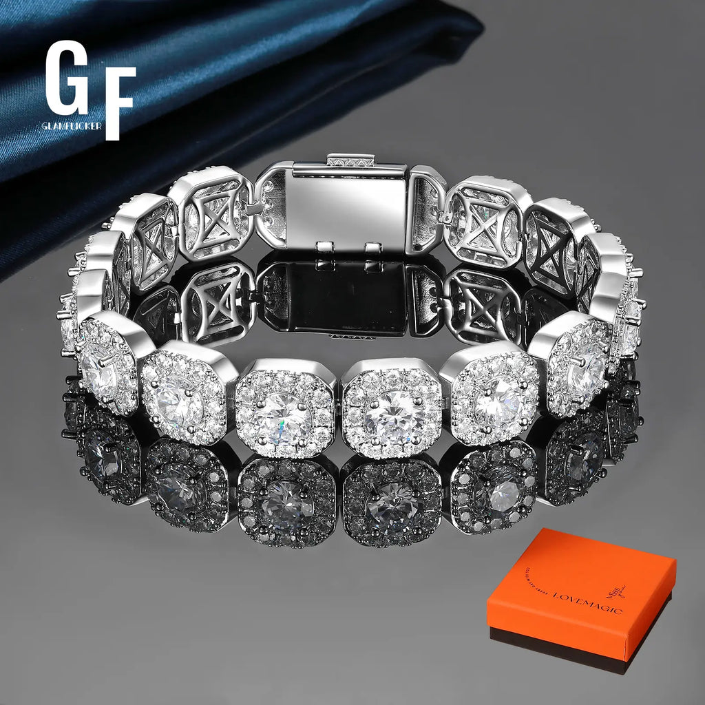 12MM Wide Iced Out Cuban Chain Bracelet with Gift Box