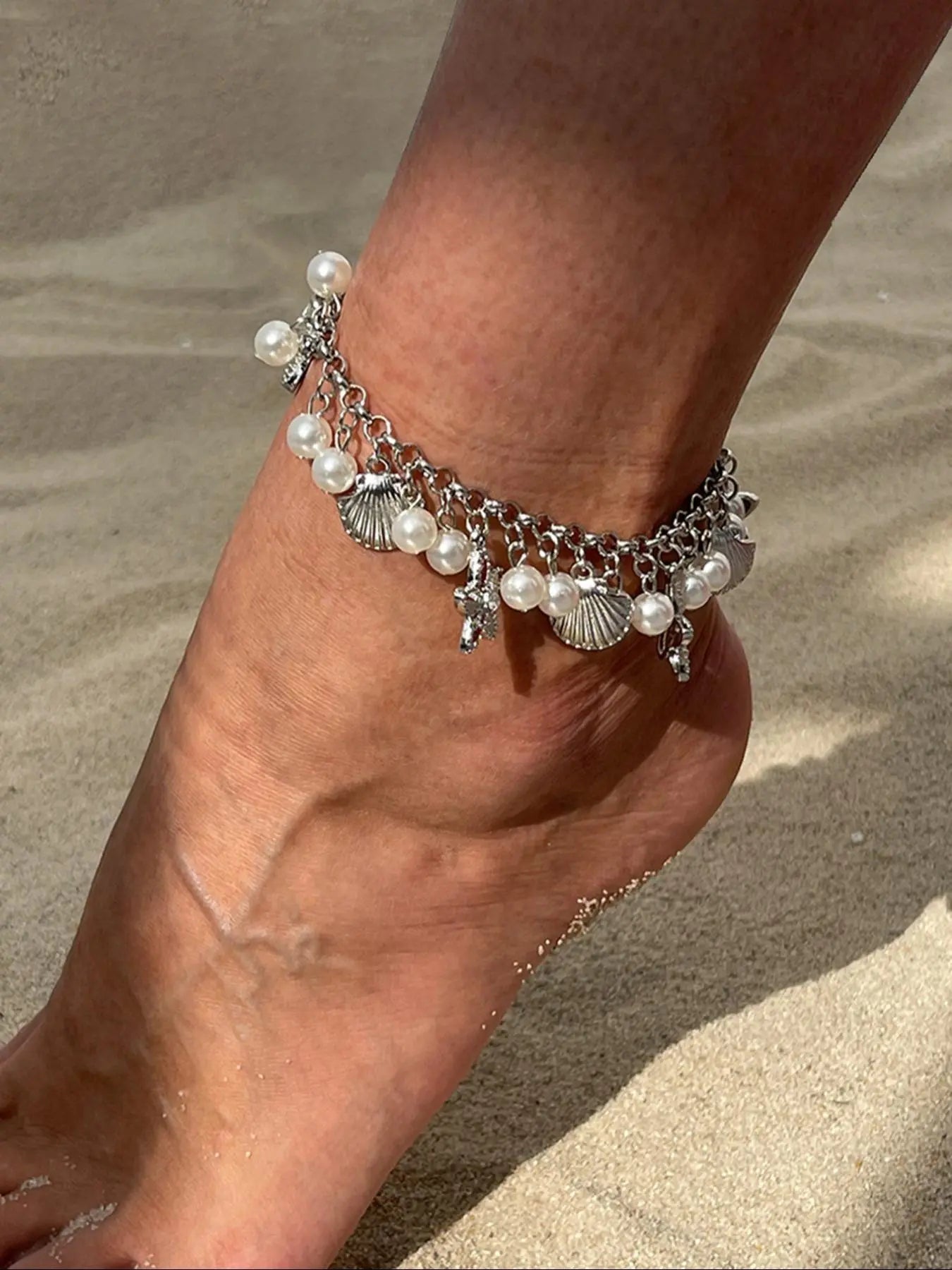 Women's Double Layered Heart Decorated Anklet