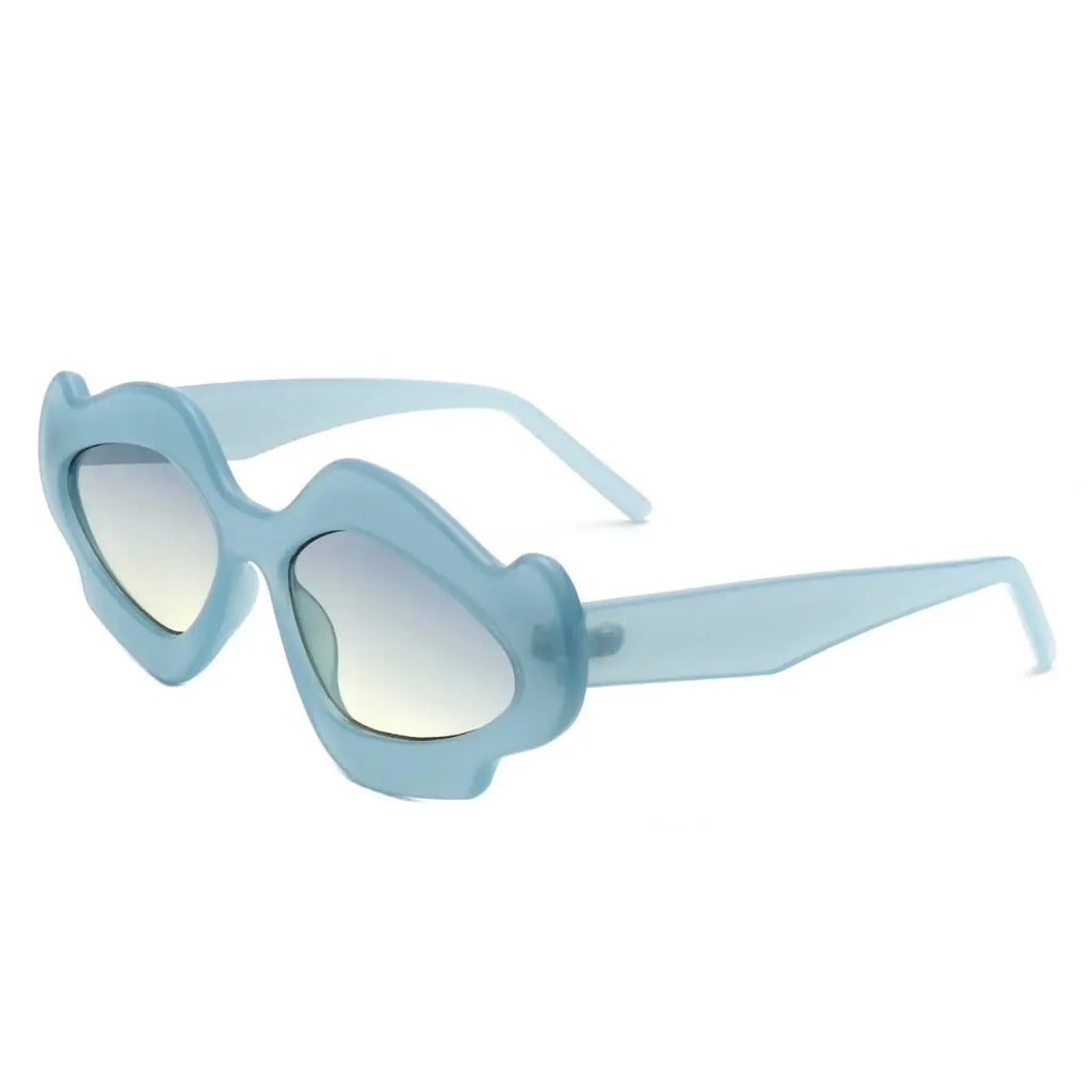 Wavy Geometric Design Women's Retro Fashion Sunglasses