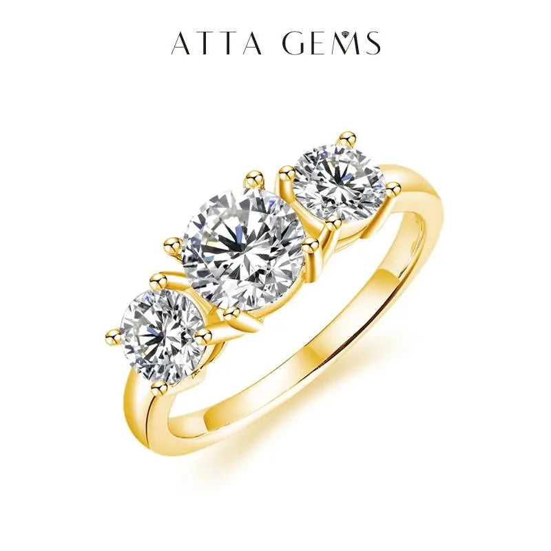 Elegant Three-Stone Moissanite Ring in 925 Sterling Silver for Anniversary, Wedding, or Engagement - Perfect Gift for Valentine's Day