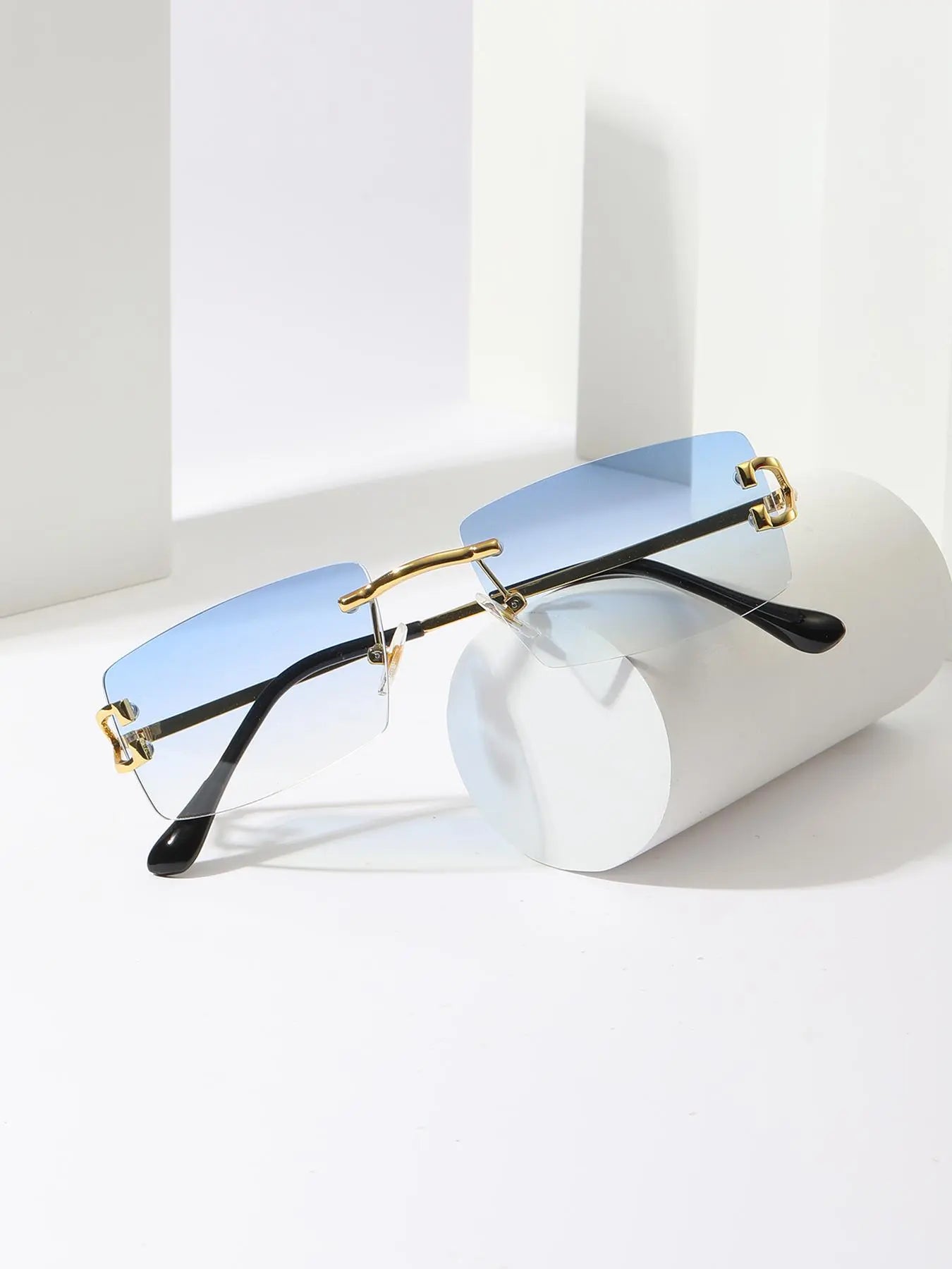 Square Rimless Sunglasses for Summer