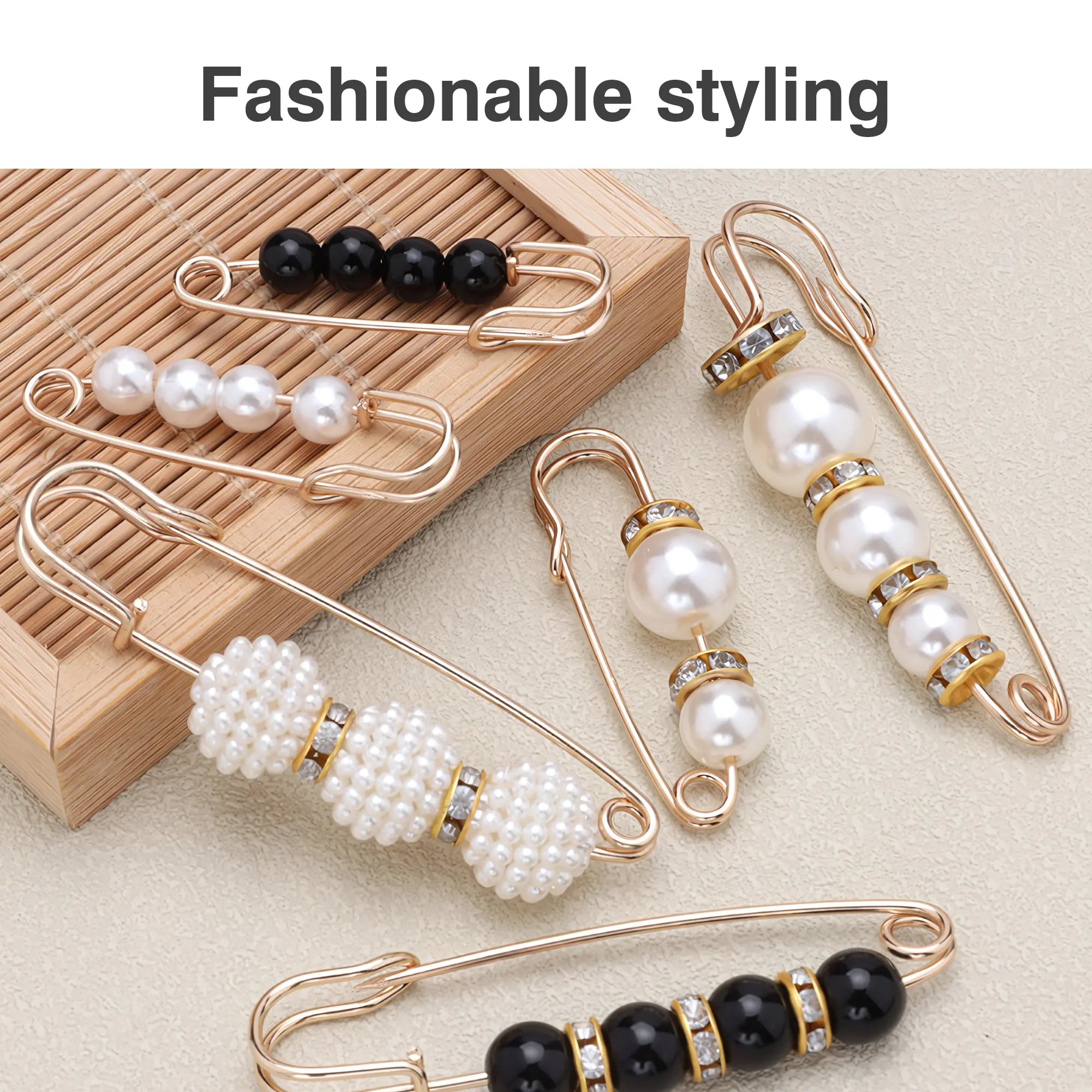 Pearl Brooch Pins - 16 count