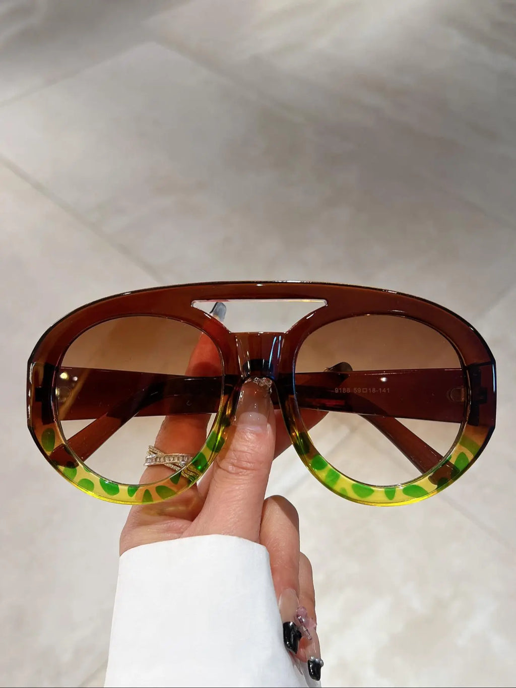 Large Frame Double Bridge Round Glasses