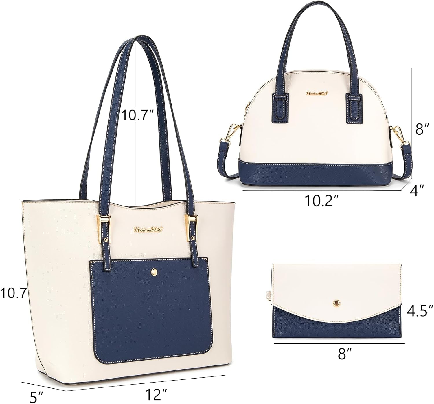 Montana West Women's 3-Piece Tote Bag and Wallet Set