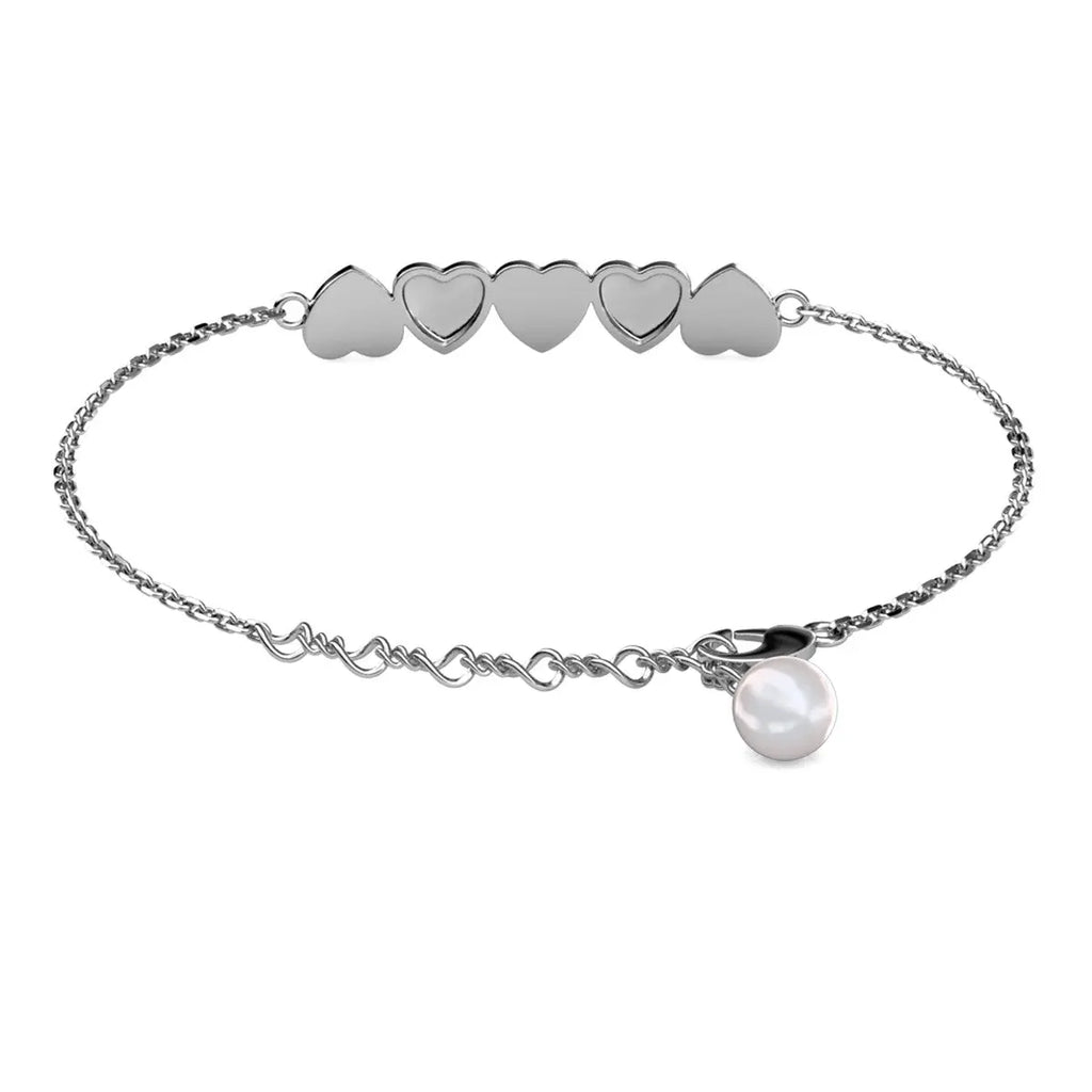 Juliette 18K White Gold Plated Heart Bracelet