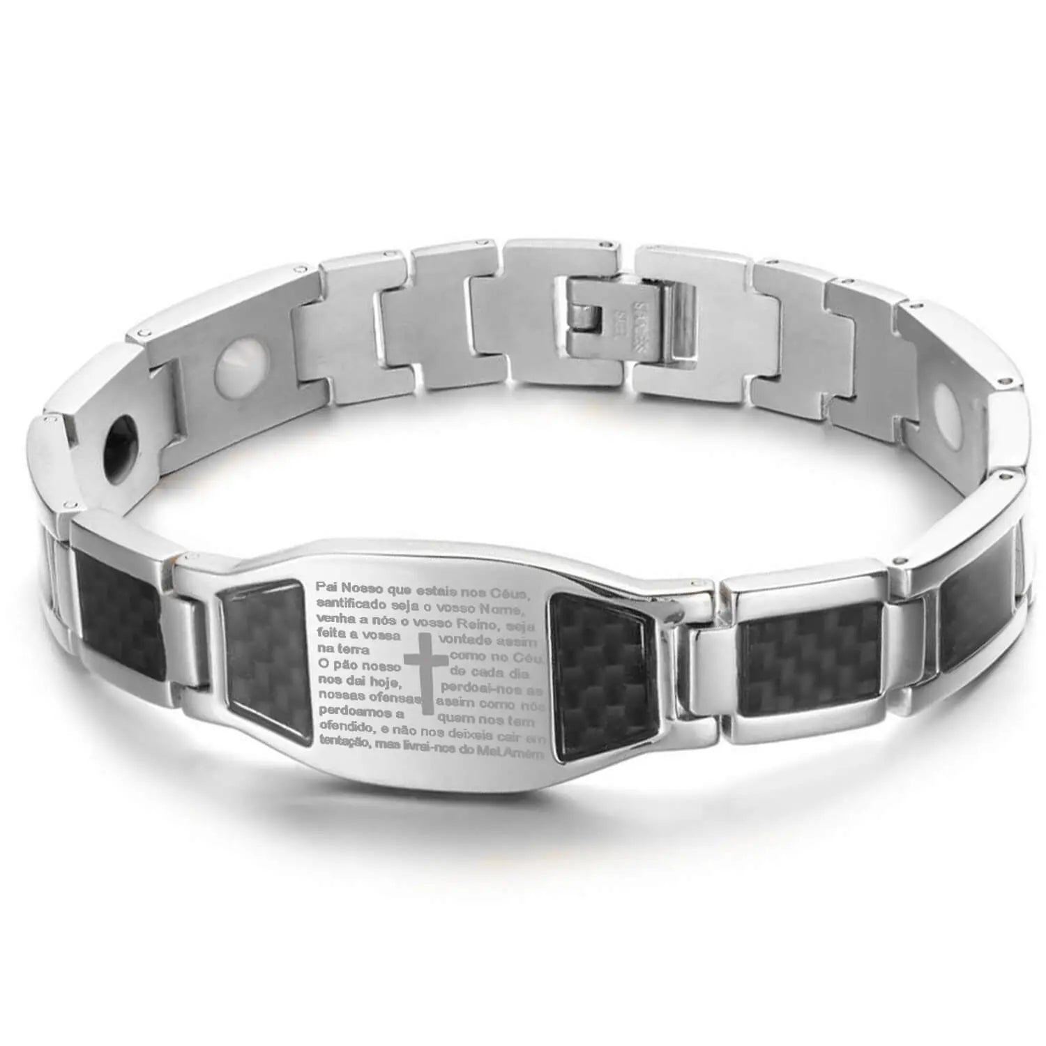 Men's Stainless Steel Cross Magnetic Bracelet