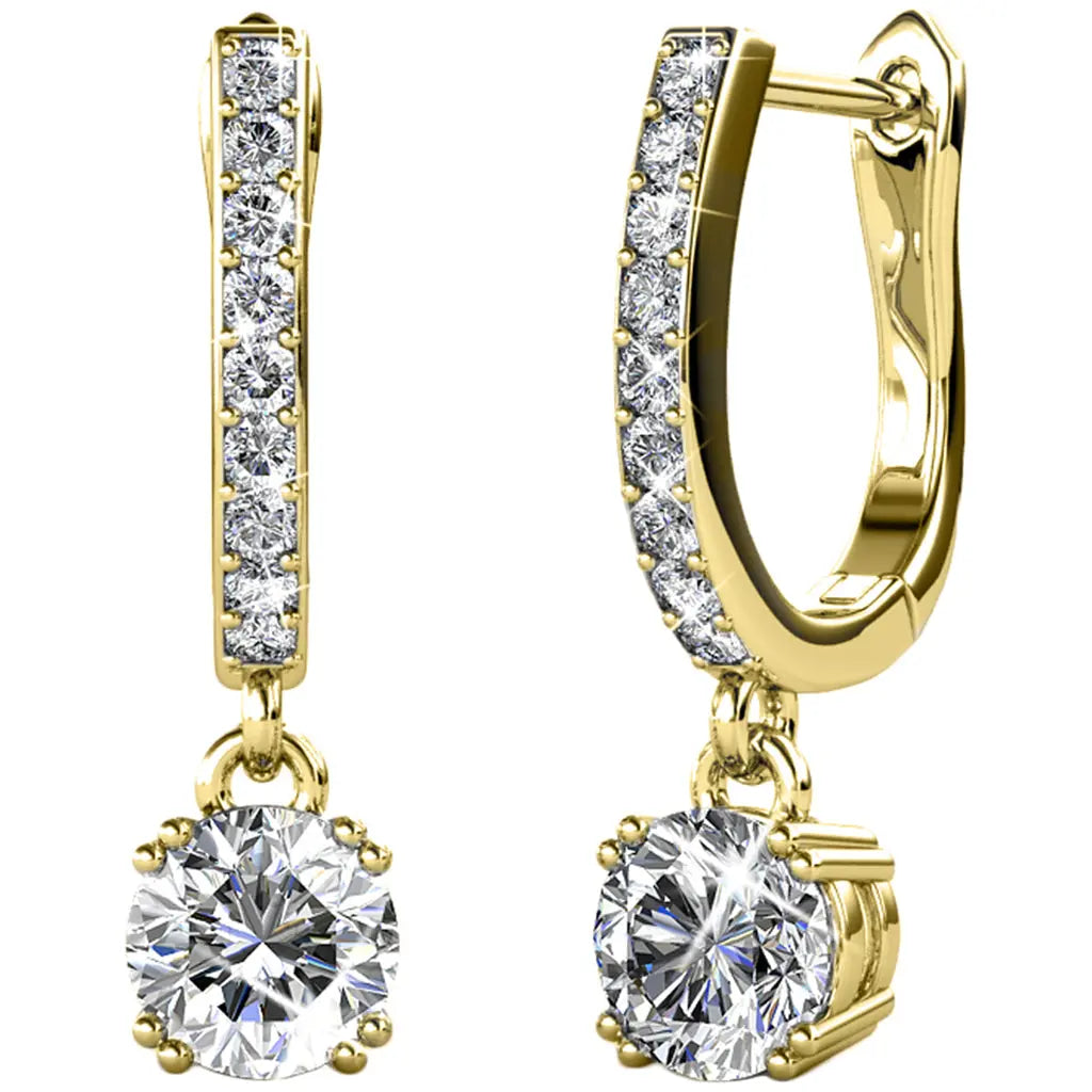 Mckenzie 18K White Gold Plated Drop Earrings