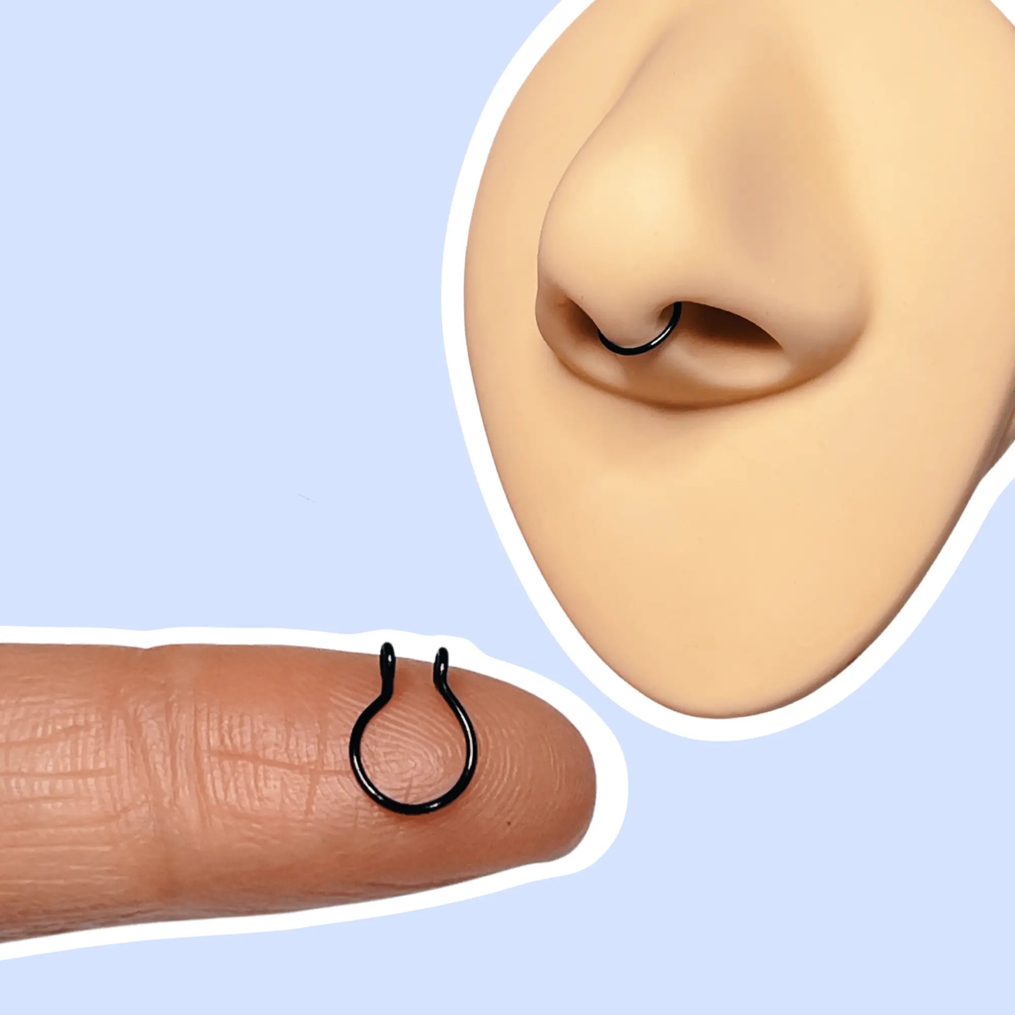 Handcrafted Faux Septum Clip-On Nose Ring - 20 Gauge Wire Available in Black, Gold, or Silver Copper Finish for Unisex Wear