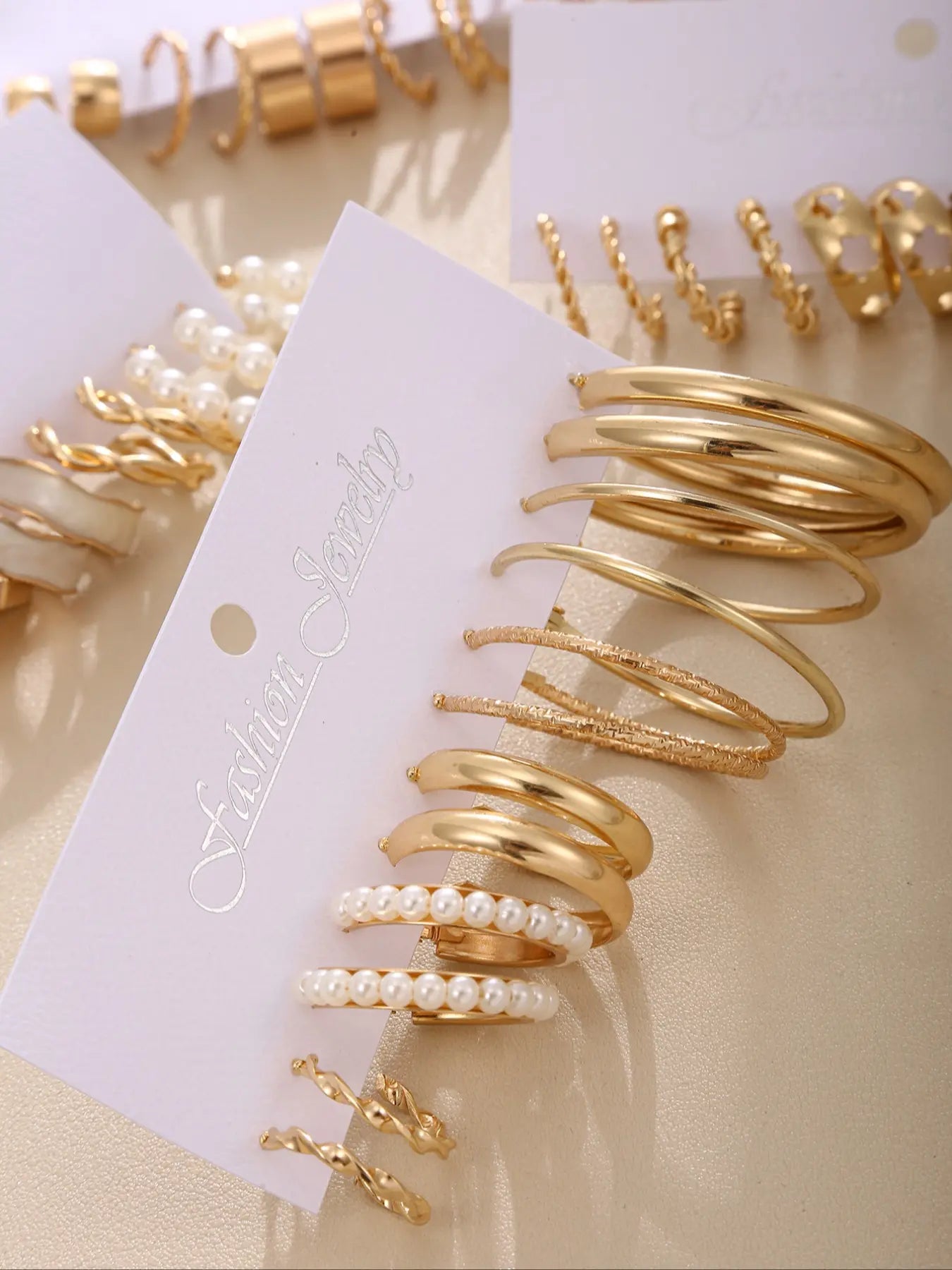 24-Pair Alloy Flower and Mermaid Hoop Earring Set