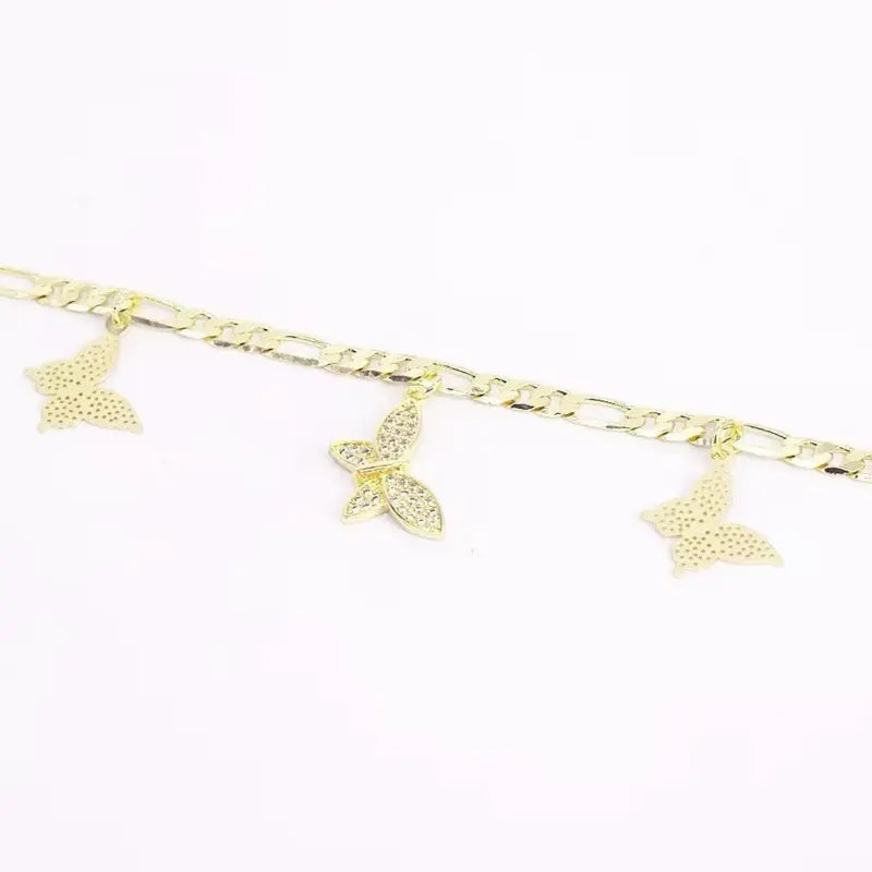 Gold Plated Butterfly Ankle Bracelet