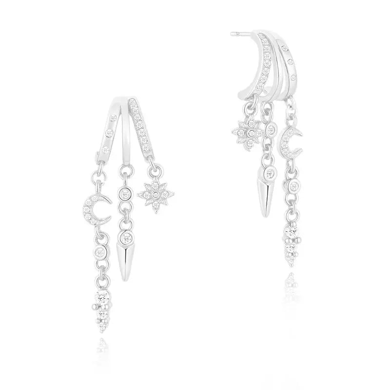 Gania Women's Gold Triple Huggies Earrings