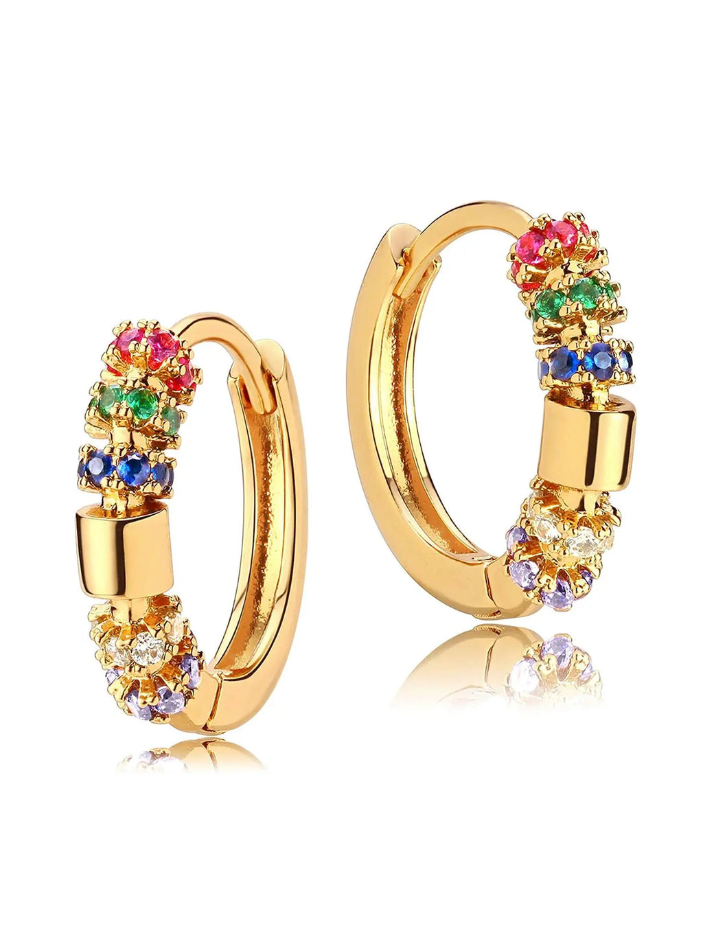Butterfly and Heart Design Hoop Earrings
