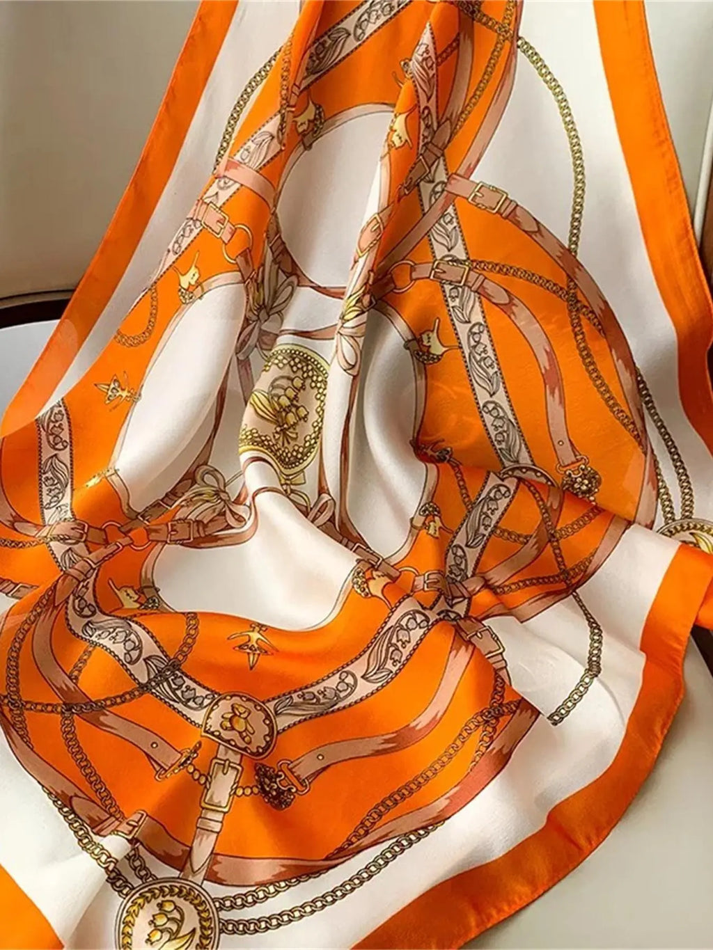 Chain Print Square Scarf