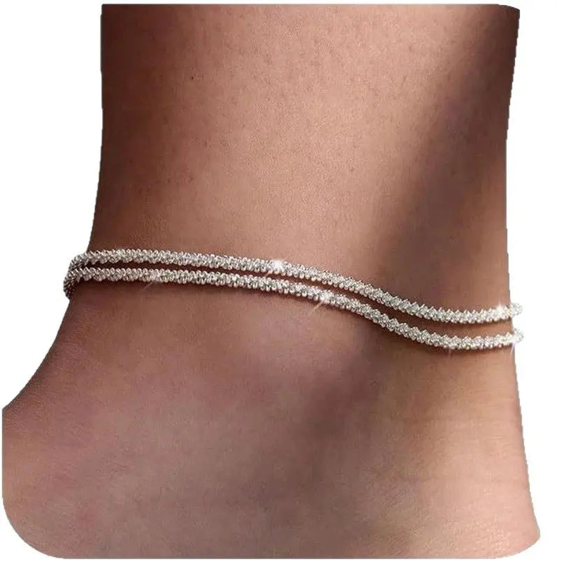 Elegant Layered Waterproof Anklet Set