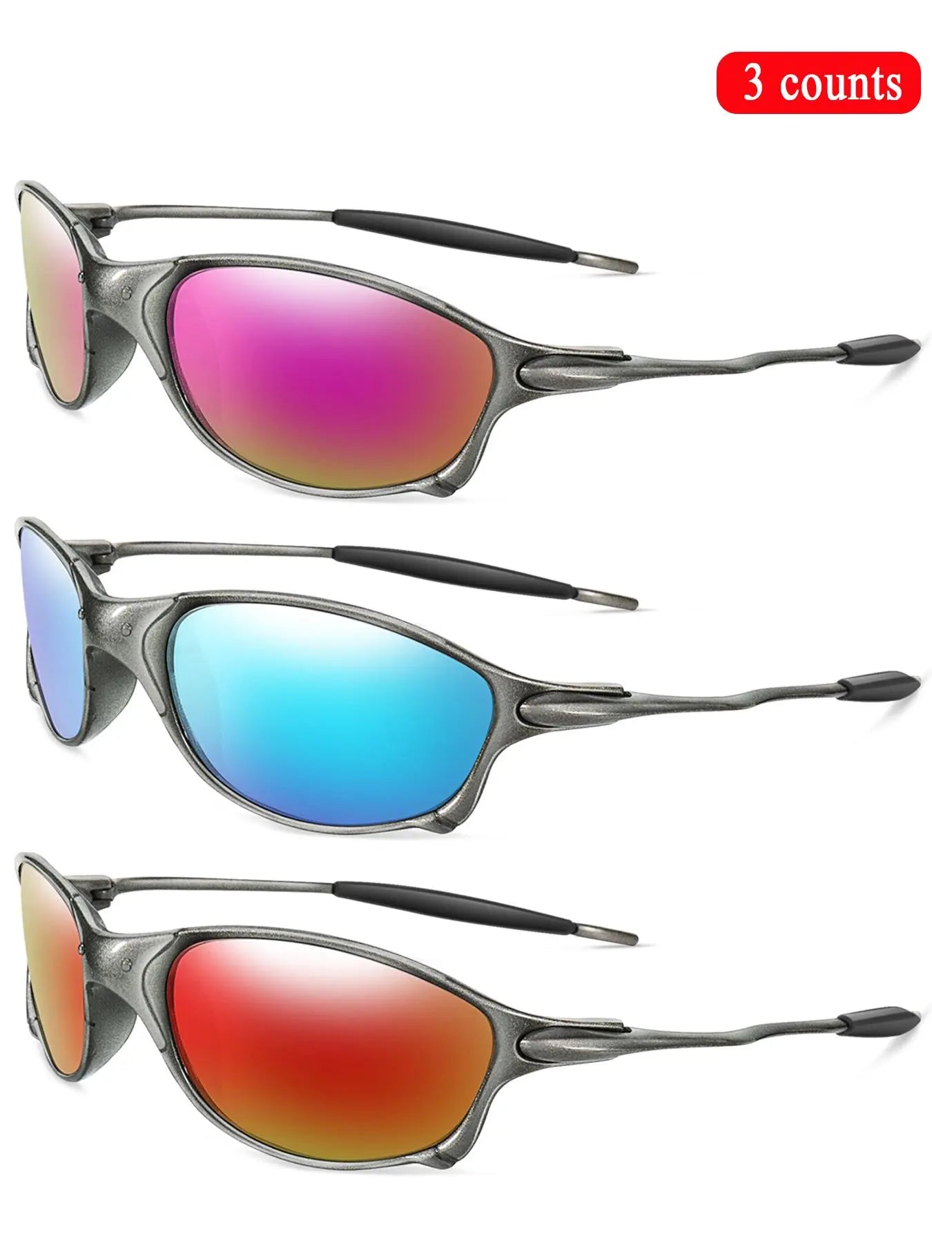 Unisex Vintage Oval Frame Sunglasses Set - 5 Pairs