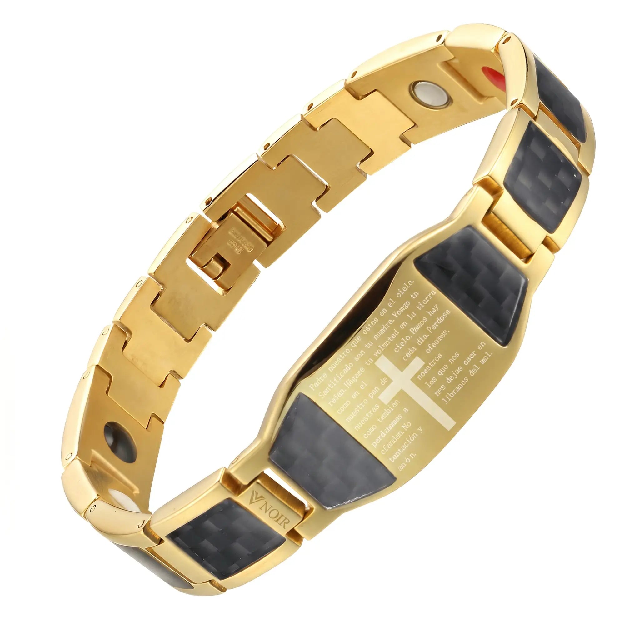 Men's Stainless Steel Cross Magnetic Bracelet