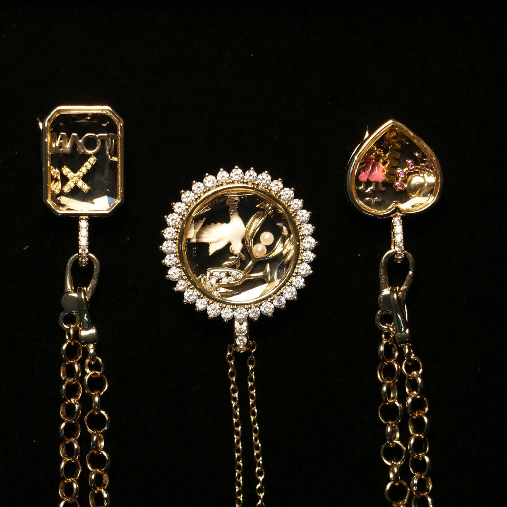 Invisawear Daisy Chain Gold Miami Cuban Link Necklace