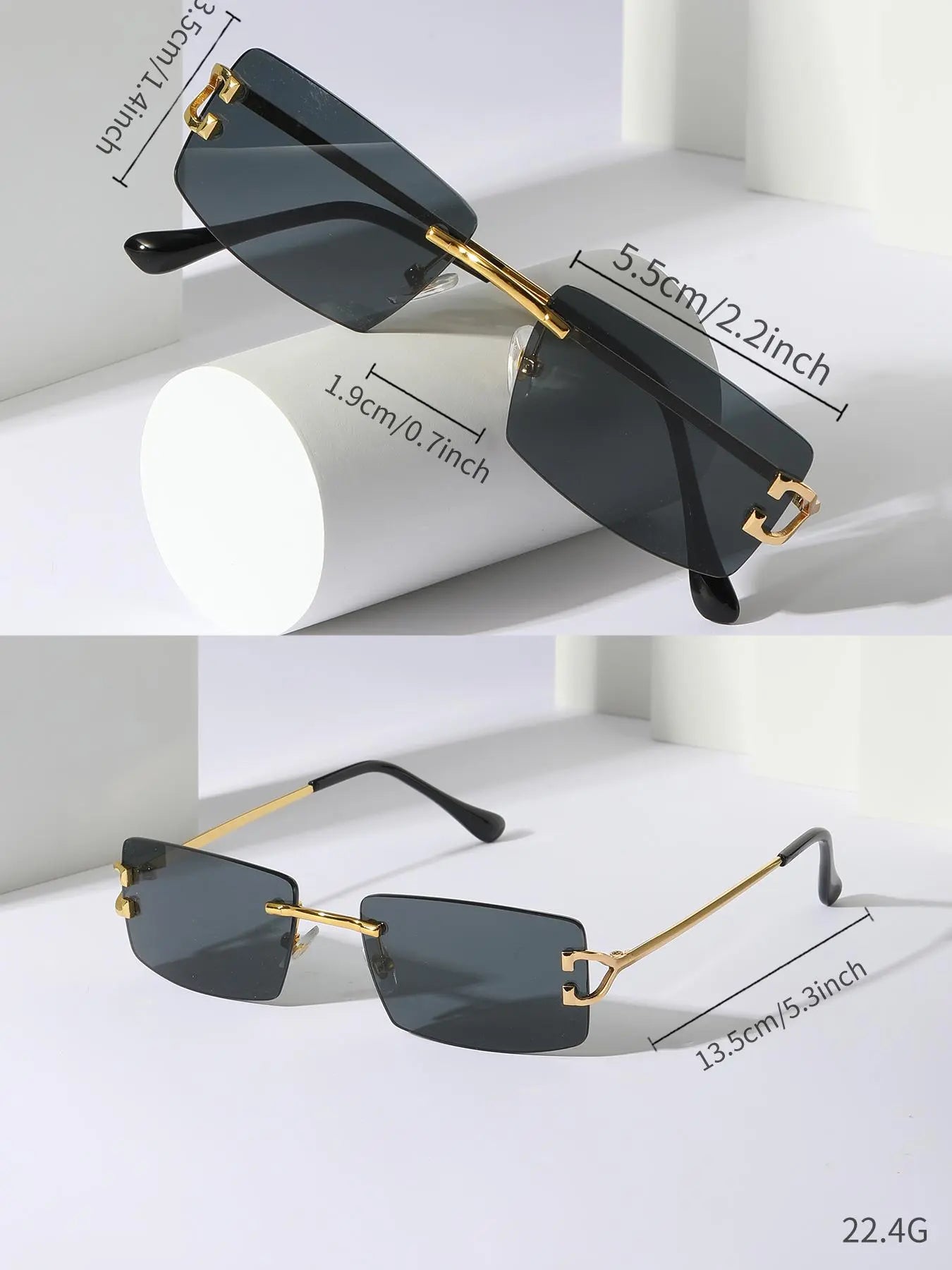 Square Rimless Sunglasses for Summer