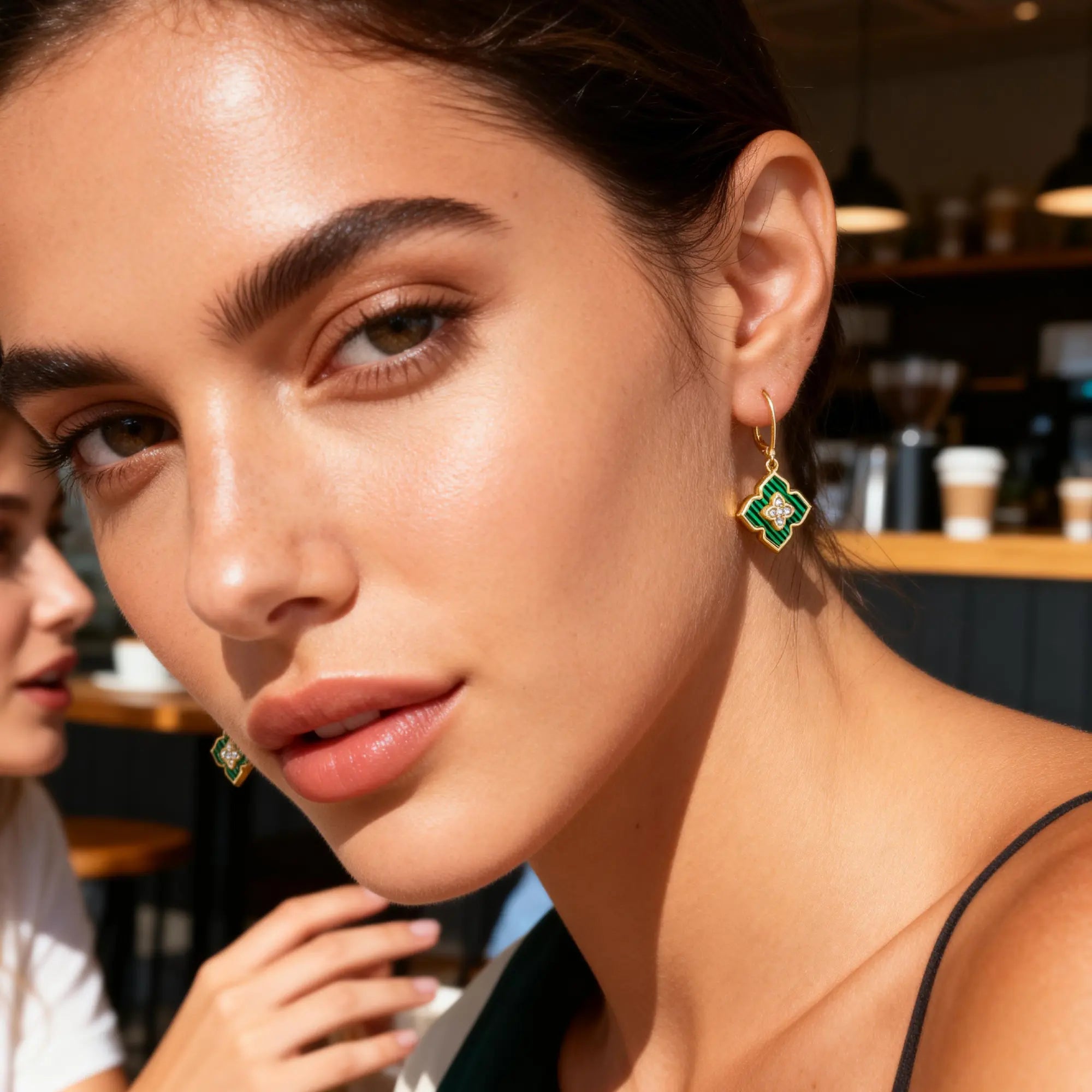 Four-Leaf Clover Diamond-Encrusted Drop Earrings