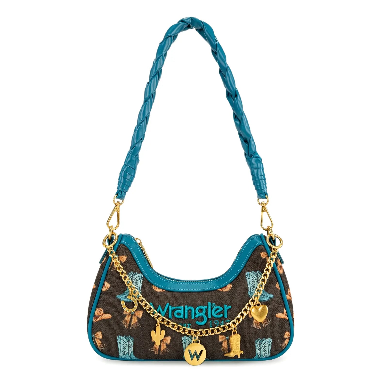 Wrangler Women's Boot Print Shoulder Bag with Chain Strap