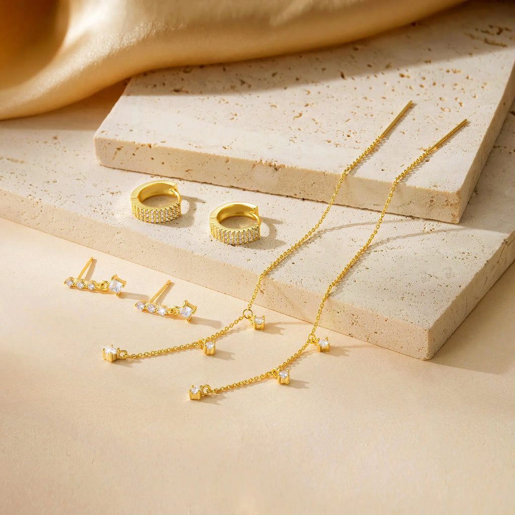 3-Layer Chain Dangle Earrings