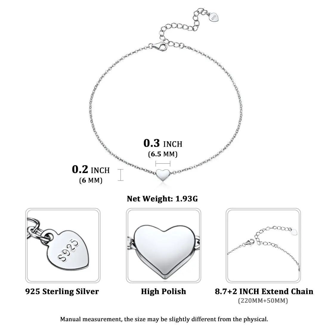 Tiny Heart Anklet