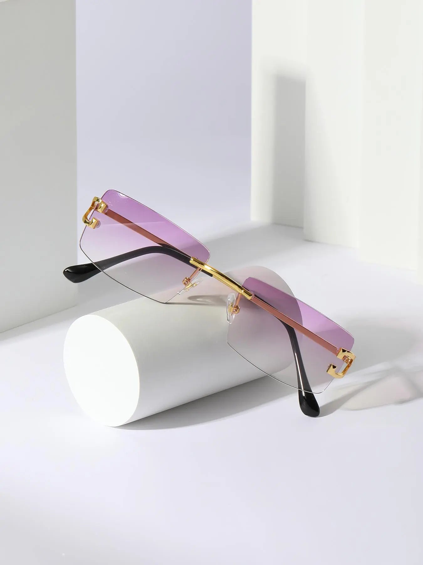 Square Rimless Sunglasses for Summer