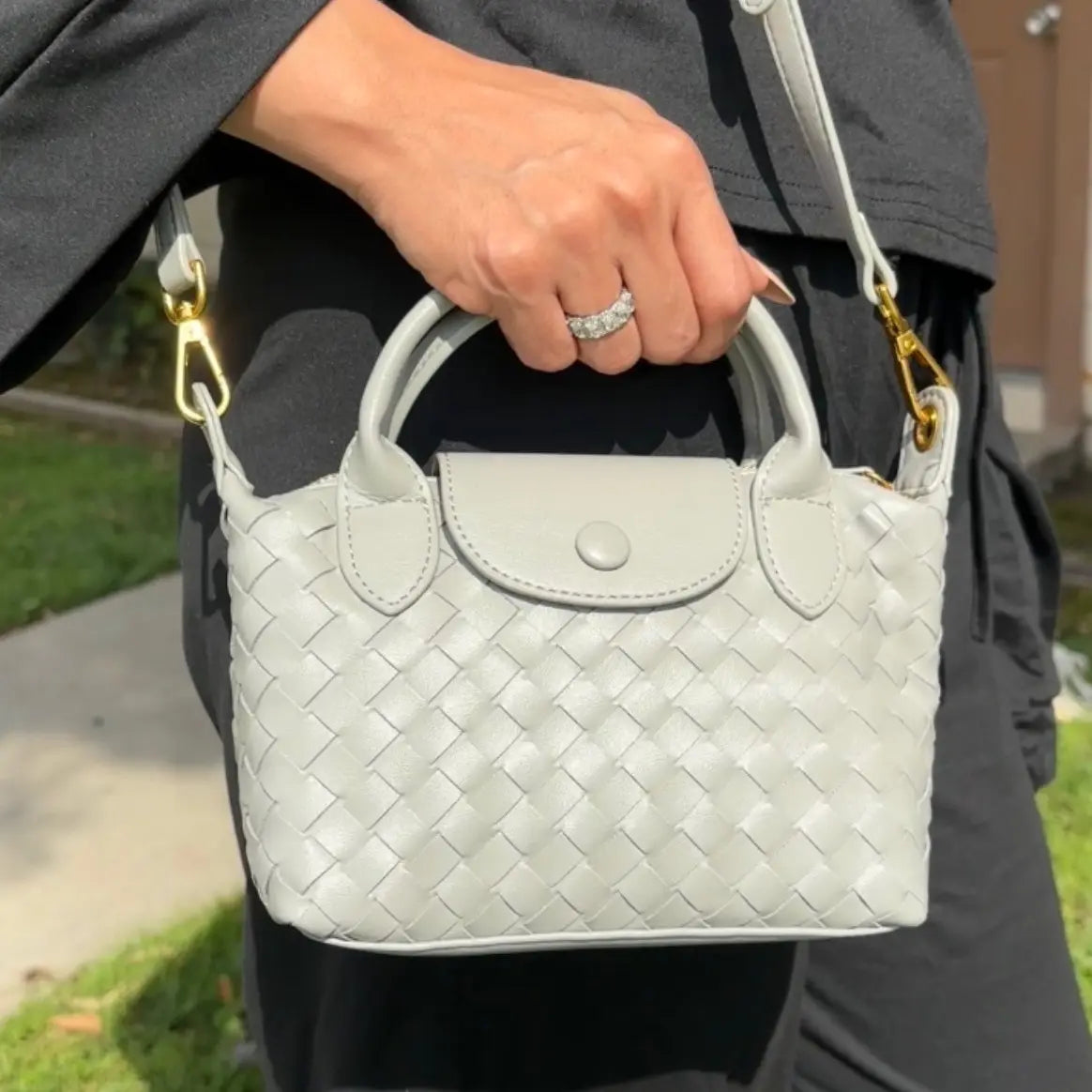 Ampere Le Mini Tressé Woven Mini Tote Bag