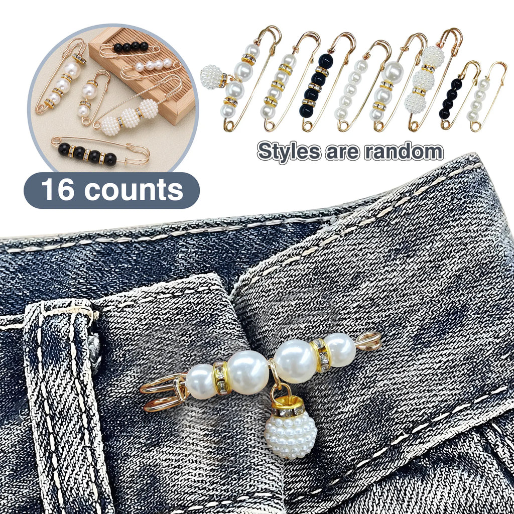 Pearl Brooch Pins - 16 count