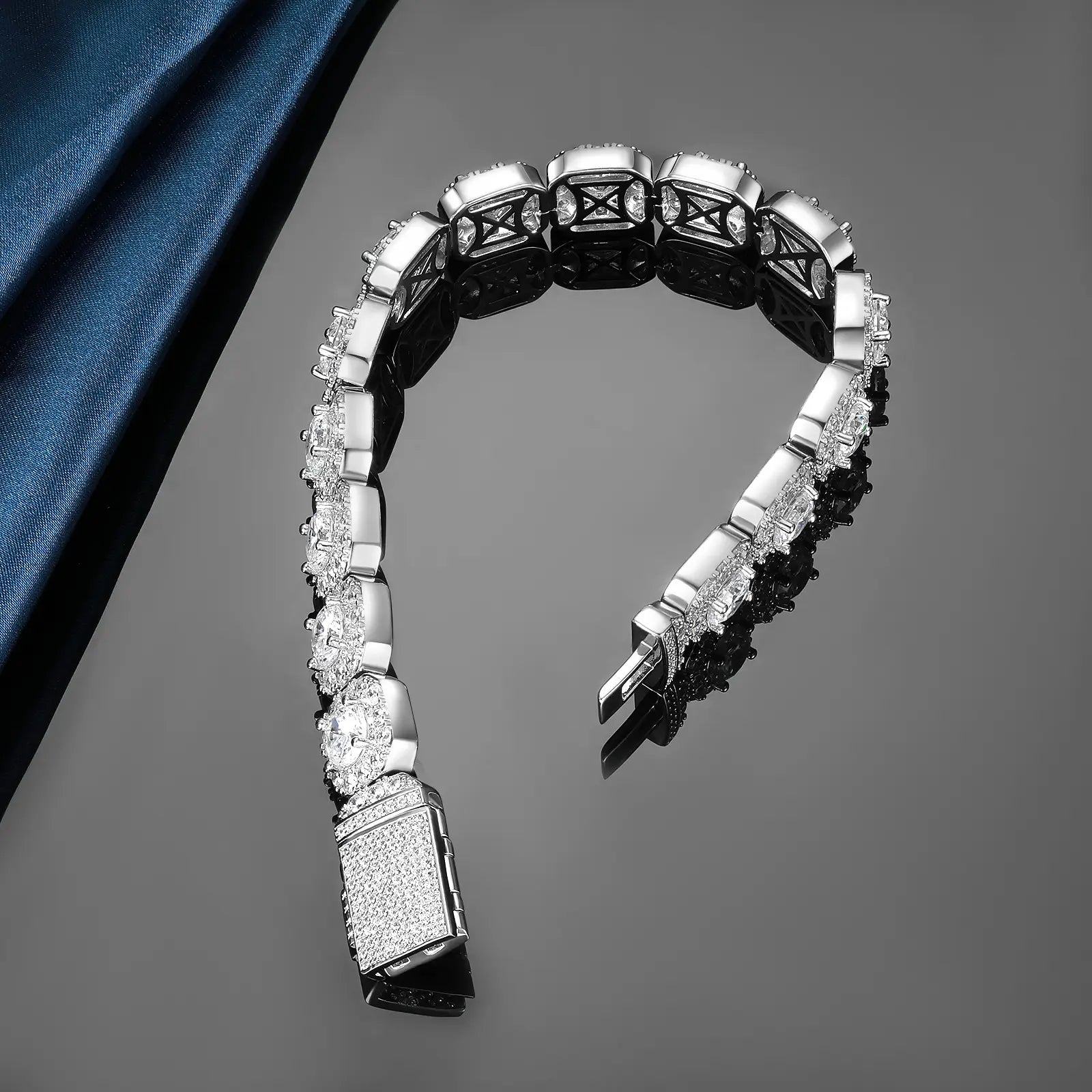 12MM Wide Iced Out Cuban Chain Bracelet with Gift Box