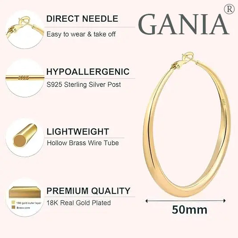Stainless Steel Gold and Silver Hoop Earrings Set