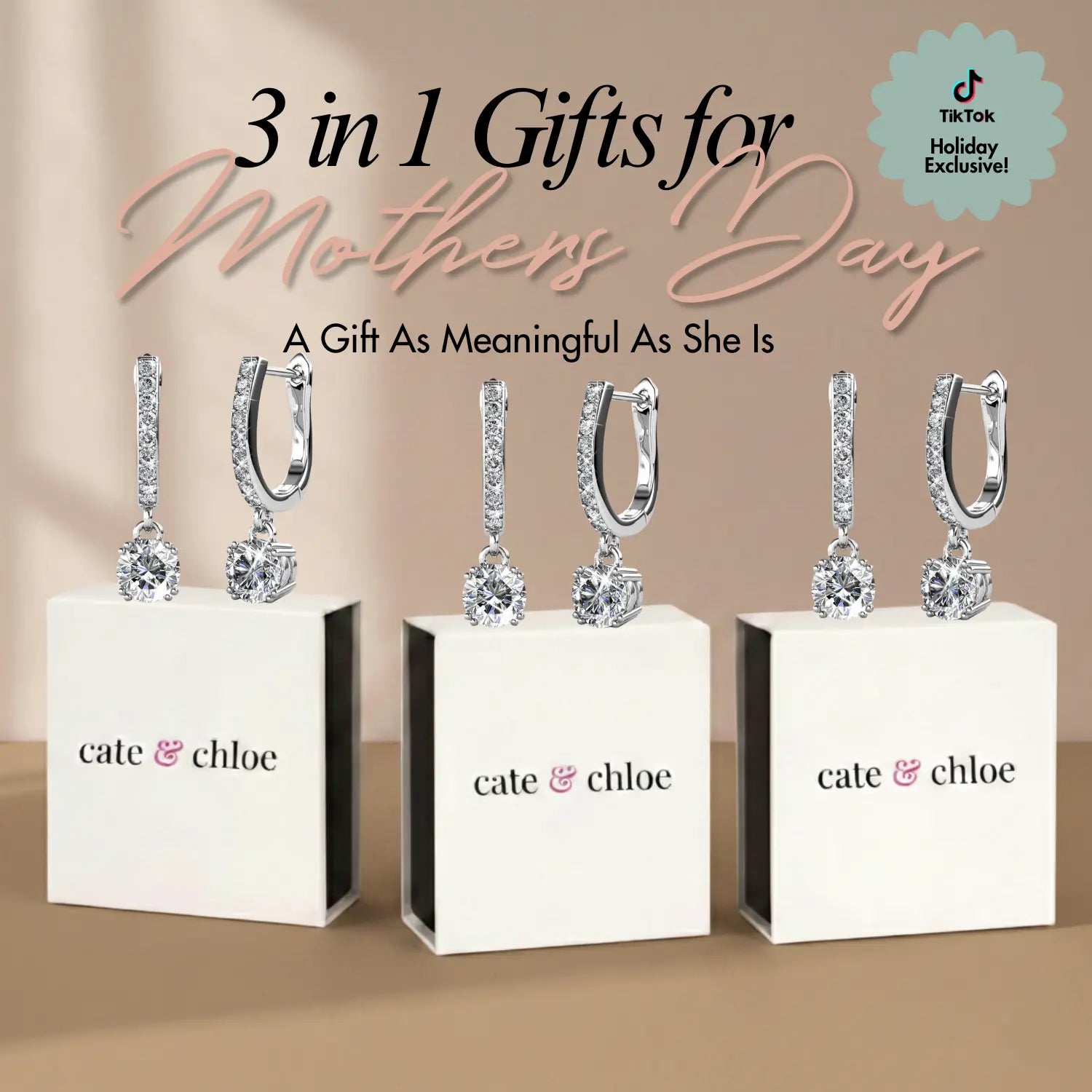 Mckenzie 18K White Gold Plated Drop Earrings