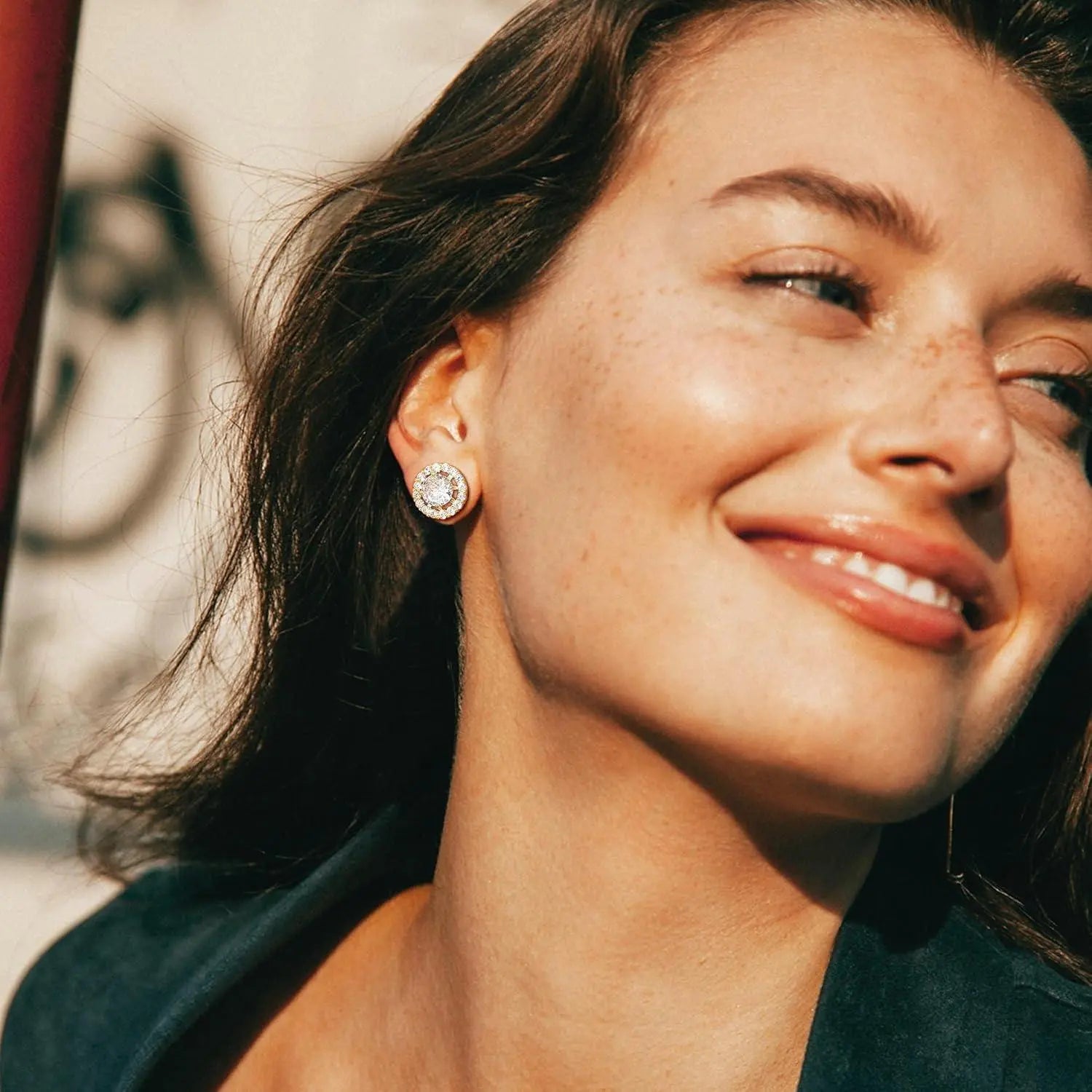 Sterling Silver CZ Stud Earrings Set
