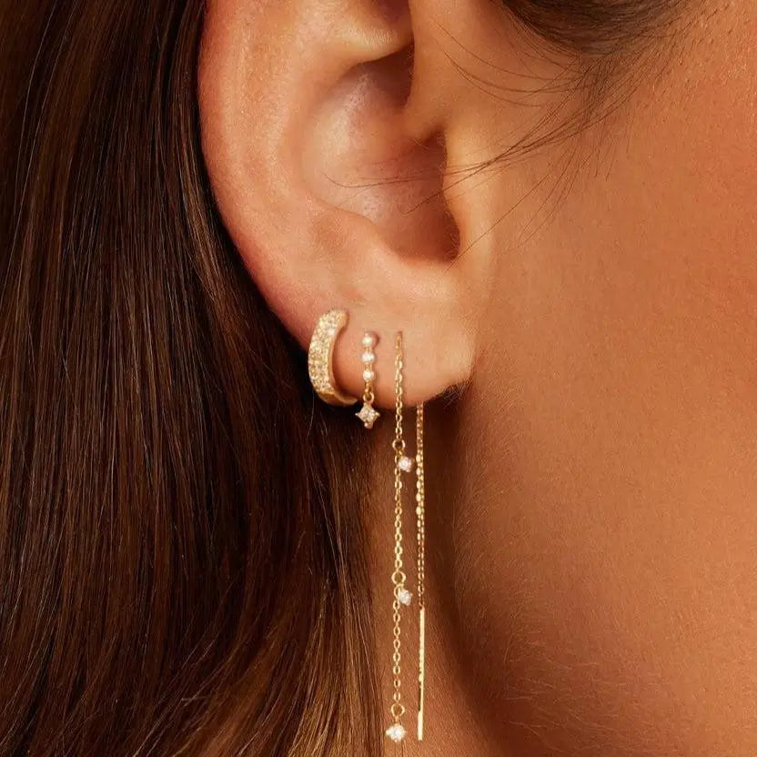 3-Layer Chain Dangle Earrings