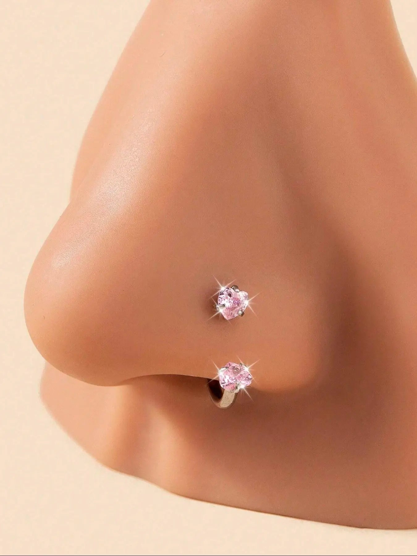 Stainless Steel CZ-Inlaid Nose Ring for Unisex - Elegant Body Jewelry for Everyday and Special Occasions, Trendy Versatile Design, Perfect Gift for Nose Piercing Enthusiasts