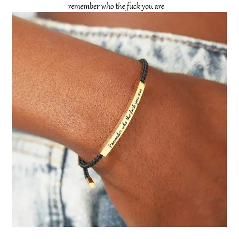 Handcrafted "God Is in CTRL" and "Remember Who You Are" Bracelets with Adjustable Cord Design