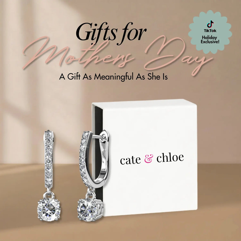 Mckenzie 18K White Gold Plated Drop Earrings