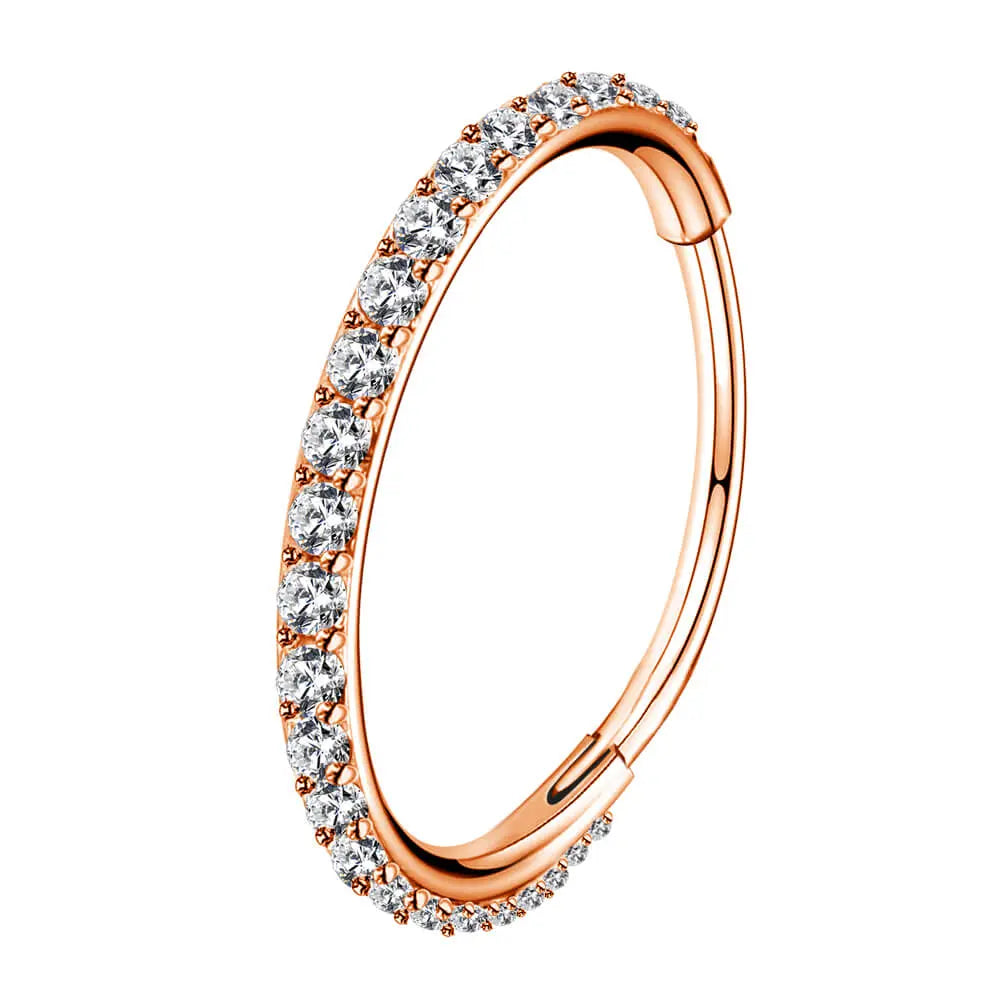 Oufer 20G Hinged Segment Micro Gem Nose Hoop Ring - 316L Stainless Steel Gift Option