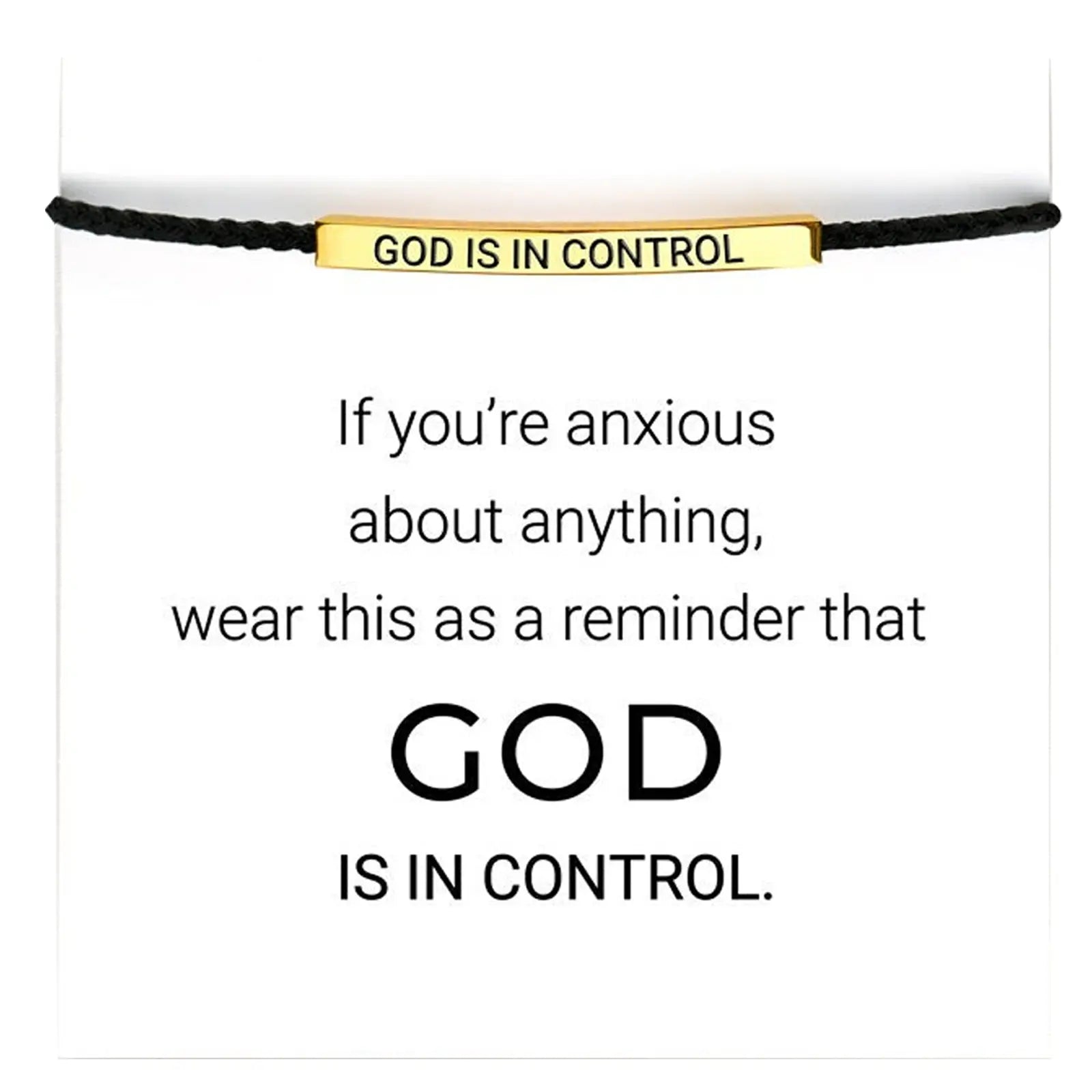 Handcrafted "God Is in CTRL" and "Remember Who You Are" Bracelets with Adjustable Cord Design