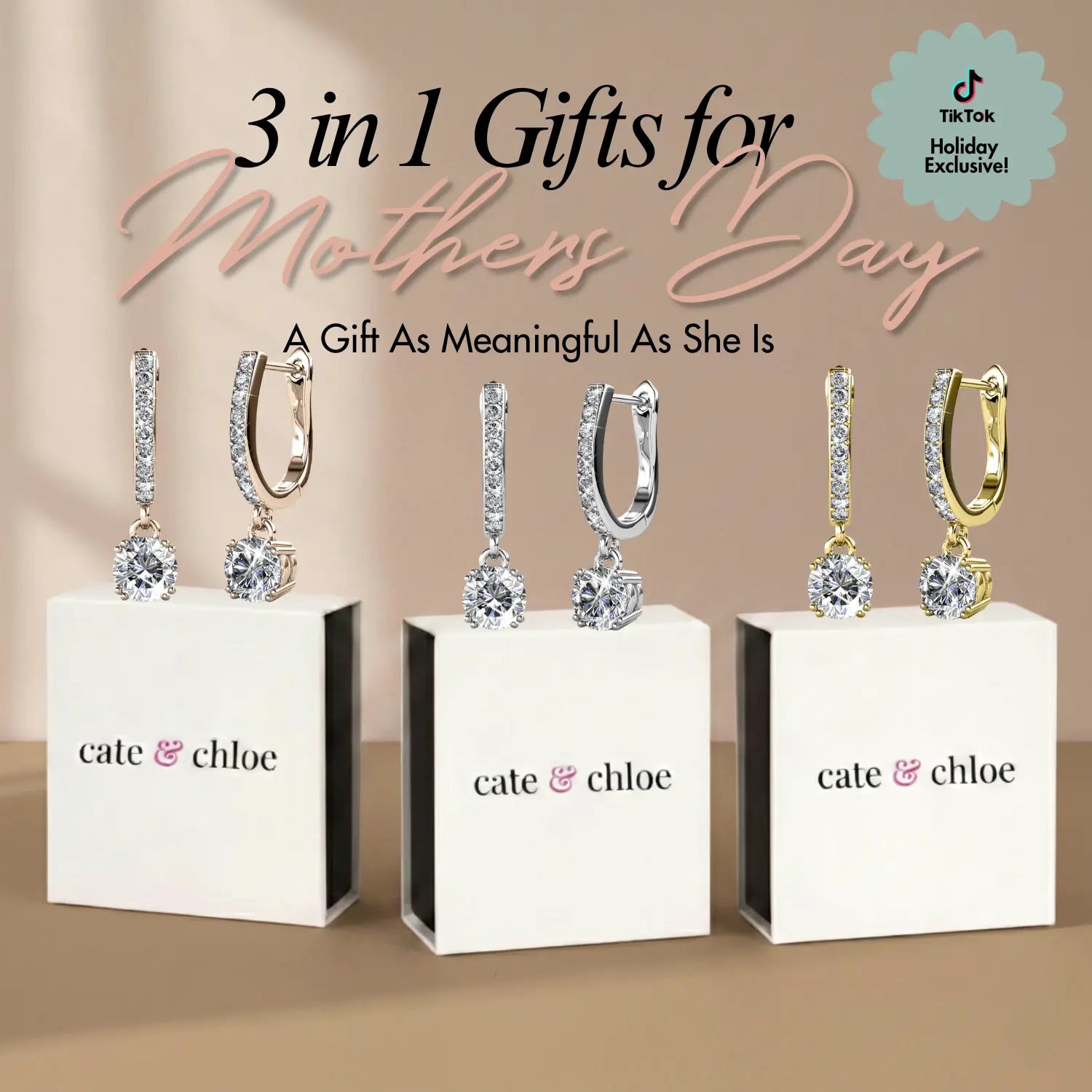 Mckenzie 18K White Gold Plated Drop Earrings